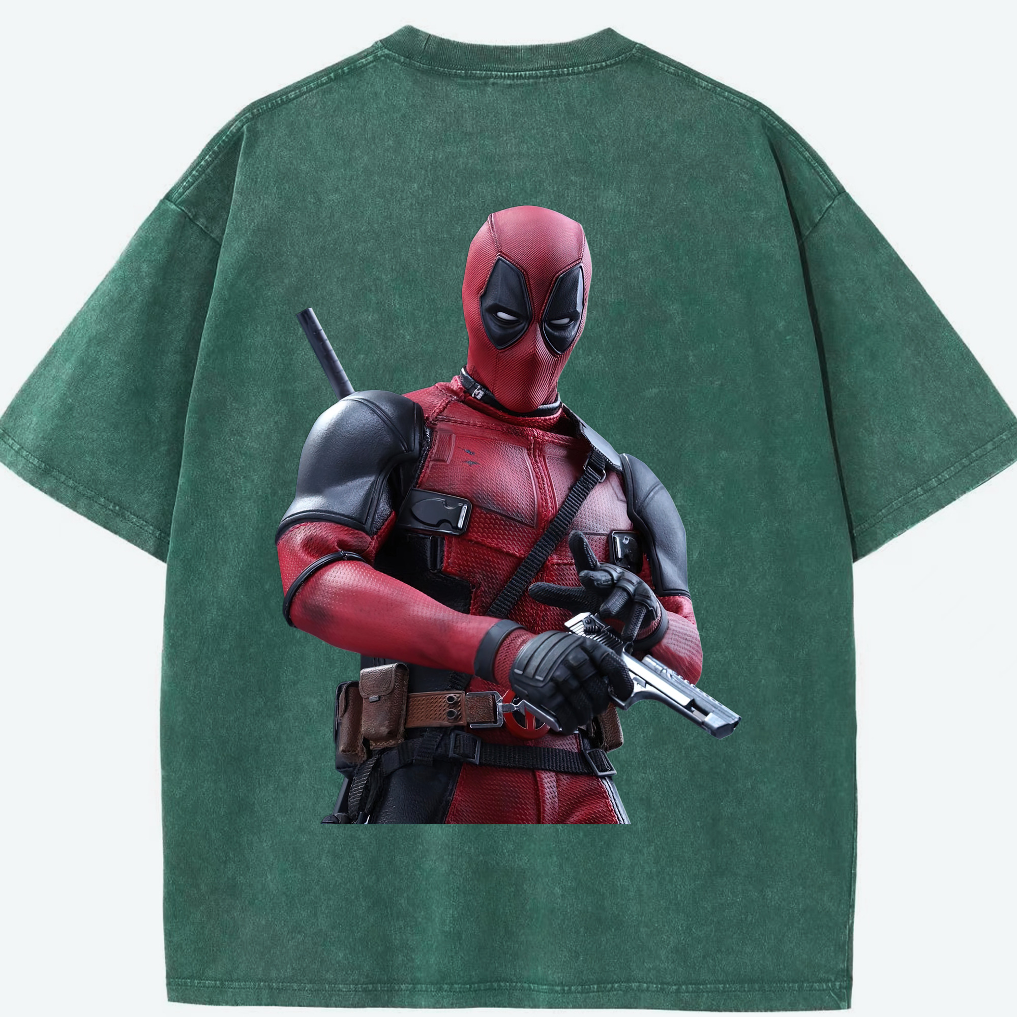 （画像用） Deadpool デッドプール 綿100% ヴィンテージ風 半袖Tシャツ（背面プリント）